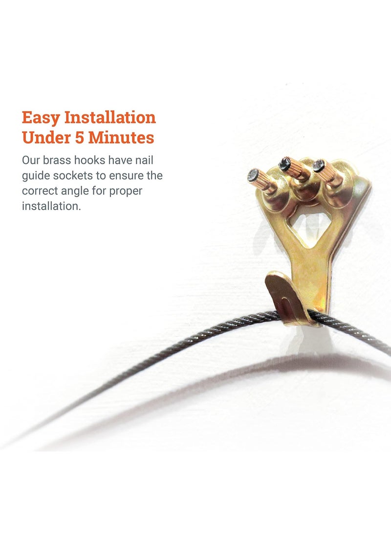 Heavy Duty Frame Hooks Supports Up to 100 lbs - 10 Pack with Nails |  Hooks for Drywall - Mirror Hanging Hardware - Plaster Wall Hangers - Image 5